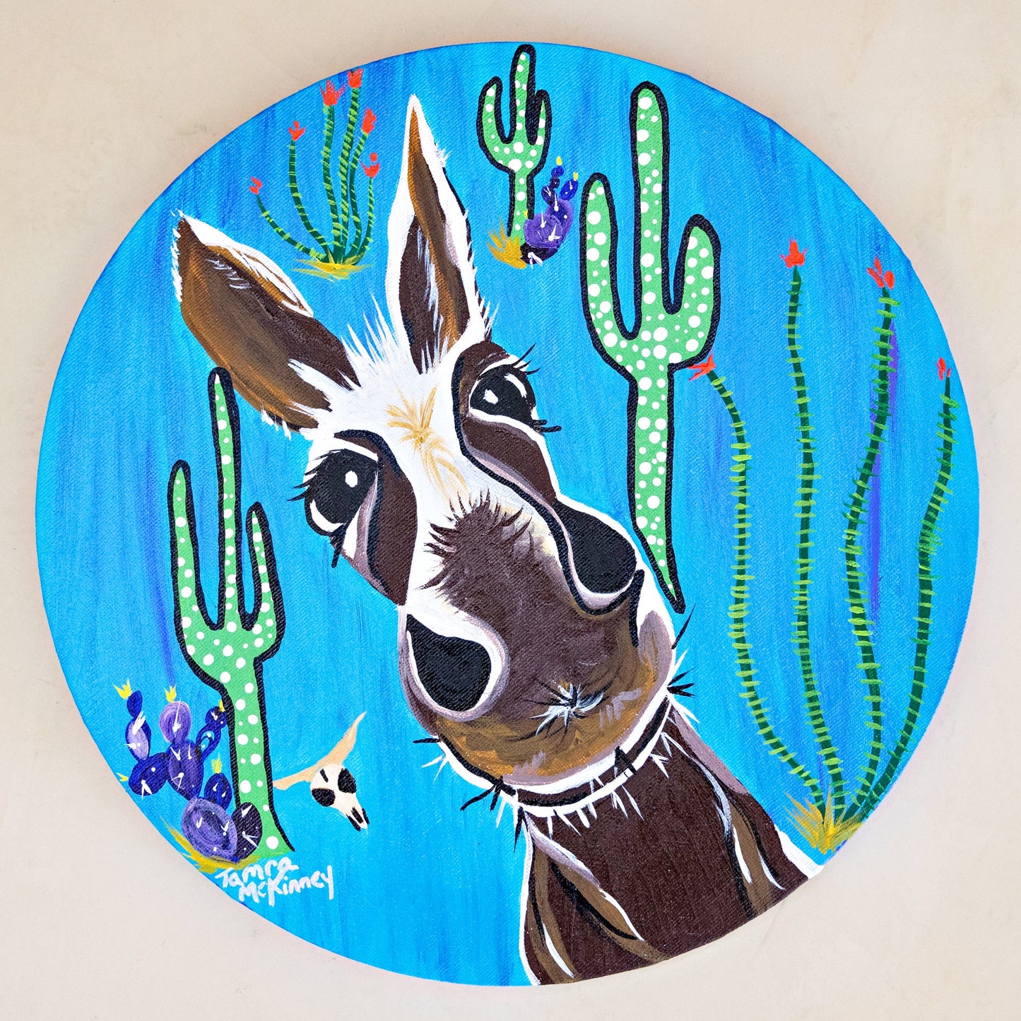 Donkey and Cactus Round