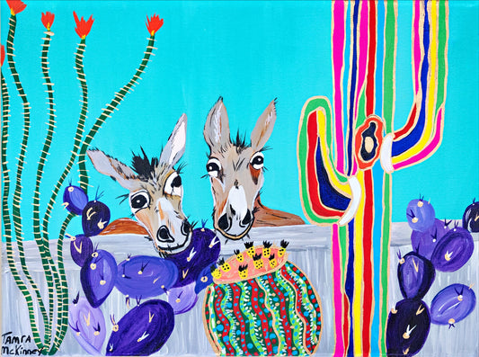 Donkeys in Cacti 8 x 10 photo archival quality print